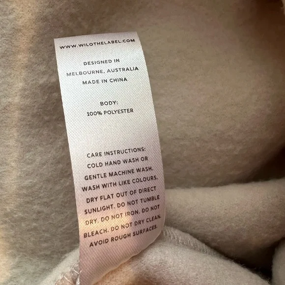 NWT Wilo The Label snap funnel neck fleece pullover in cream/beige size XS women - Picture 8 of 10